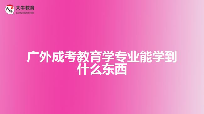 廣外成考教育學(xué)專業(yè)能學(xué)到什么東西