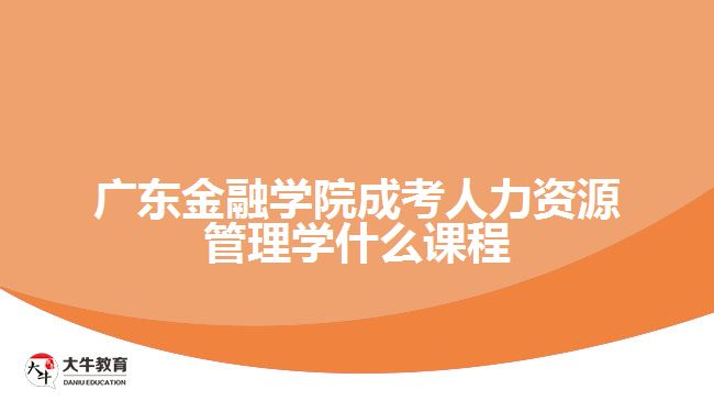 廣東金融學(xué)院成考人力資源管理學(xué)什么課程