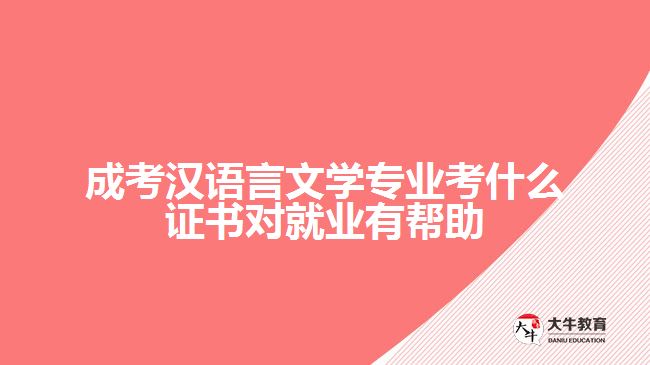 成考漢語言文學專業(yè)考什么證書對就業(yè)有幫助