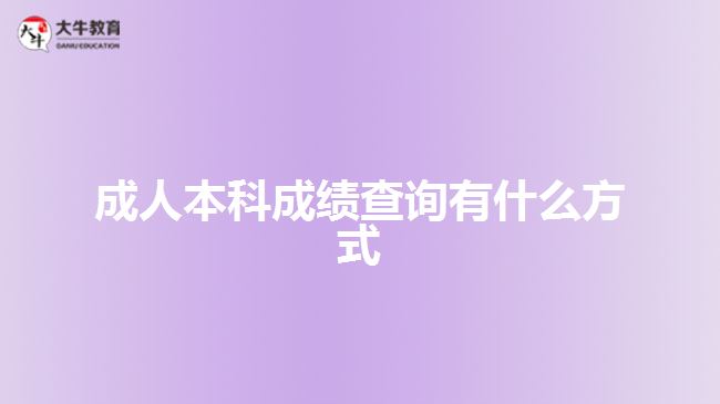 成人本科成績(jī)查詢有什么方式