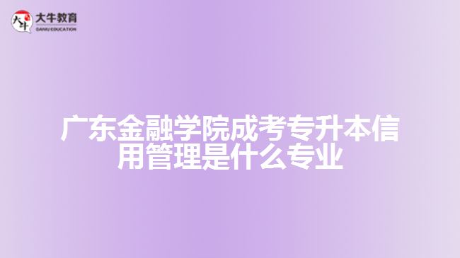 廣東金融學院成考專升本信用管理是什么專業(yè)