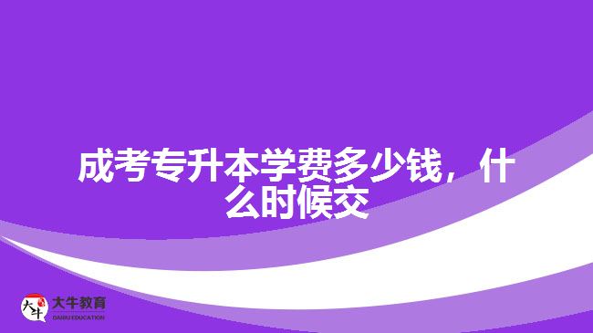 成考專升本學費多少錢，什么時候交