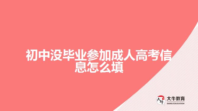 初中沒(méi)畢業(yè)參加成人高考信息怎么填