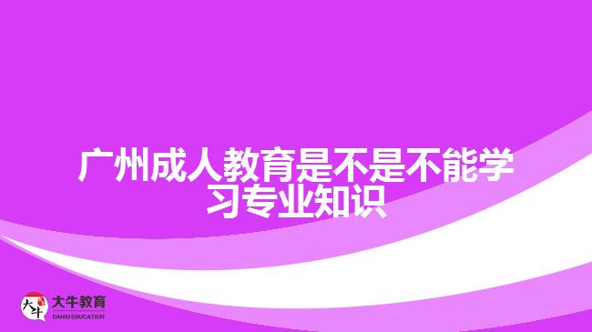 廣州成人教育是不是不能學(xué)習(xí)專業(yè)知識