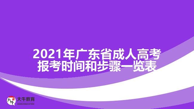 2021年廣東省成人高考報考時間和步驟一覽表