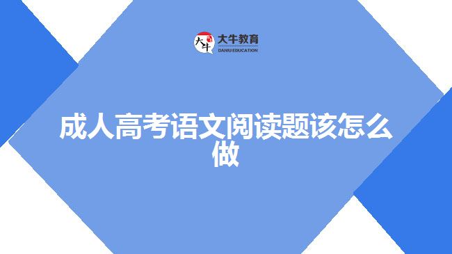 成人高考語(yǔ)文閱讀題該怎么做