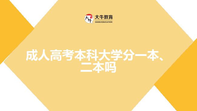 成人高考本科大學分一本、二本嗎