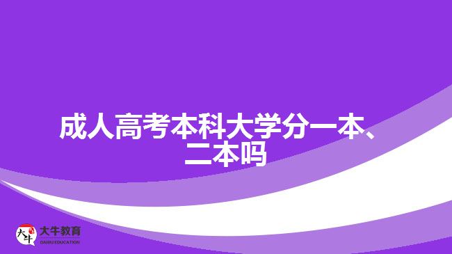 成人高考本科大學分一本、二本嗎