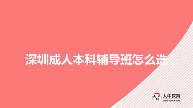 深圳成人本科輔導(dǎo)班怎么選