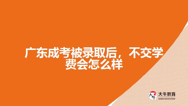 廣東成考被錄取后，不交學費會怎么樣