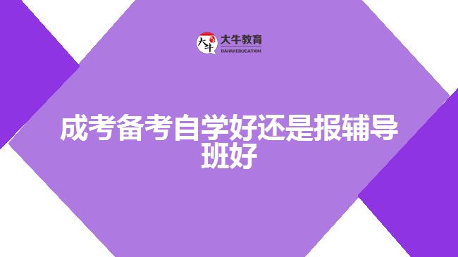 成考備考自學(xué)好還是報輔導(dǎo)班好