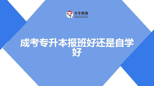 成考專升本報班好還是自學(xué)好