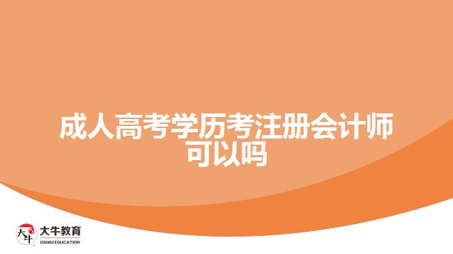 成人高考學歷考注冊會計師可以嗎