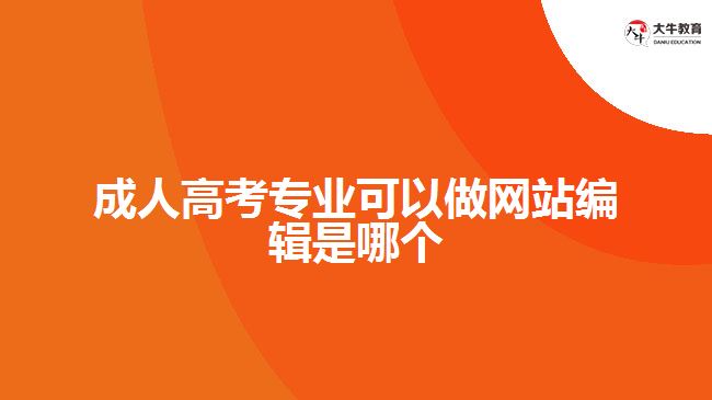 成人高考專業(yè)可以做網(wǎng)站編輯是哪個(gè)