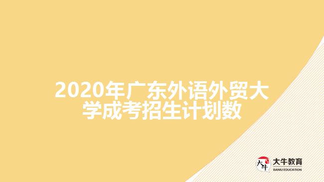 2020年廣東外語外貿(mào)大學成考招生計劃數(shù)