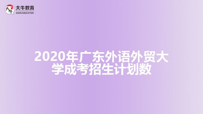 2020年廣東外語外貿(mào)大學(xué)成考招生計劃數(shù)