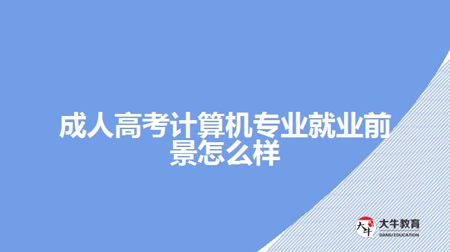 成人高考計算機專業(yè)就業(yè)前景怎么樣