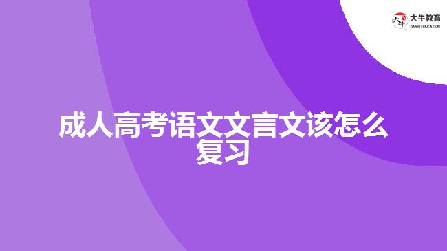 成人高考語(yǔ)文文言文該怎么復(fù)習(xí)