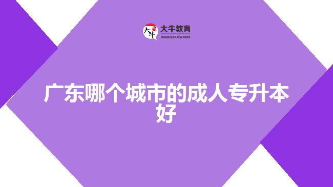 廣東哪個城市的成人專升本好