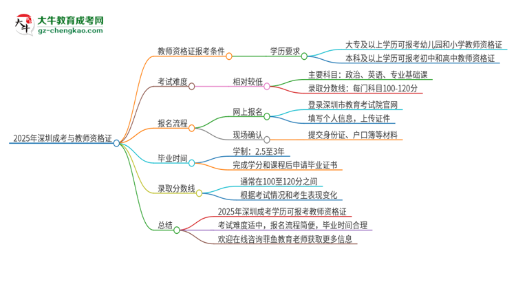 2025年深圳成考學(xué)歷能考教資嗎？思維導(dǎo)圖