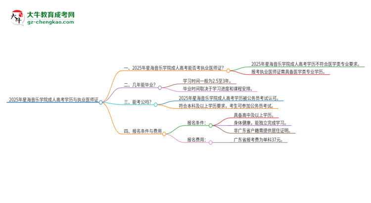 2025年星海音樂學(xué)院的成人高考學(xué)歷能報(bào)考執(zhí)業(yè)醫(yī)師證嗎？思維導(dǎo)圖