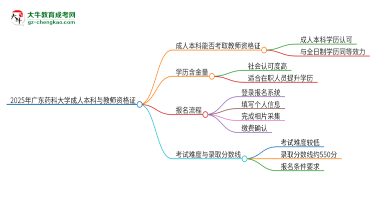 2025年廣東藥科大學(xué)的成人本科是否符合教師資格證報(bào)考條件？思維導(dǎo)圖