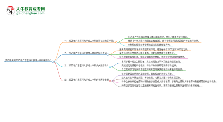 真的能買到2025年廣東醫(yī)科大學(xué)成人本科學(xué)歷嗎？思維導(dǎo)圖