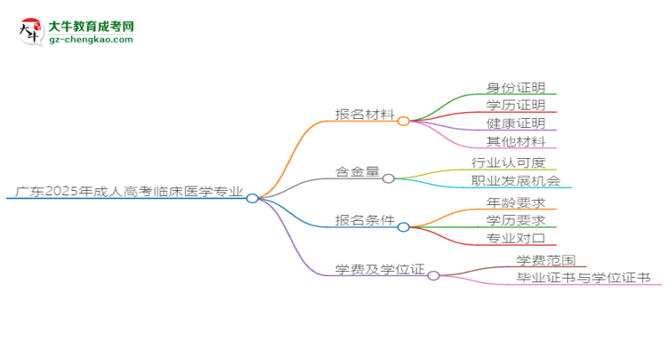 廣東2025年成人高考臨床醫(yī)學(xué)專業(yè)學(xué)歷能考公嗎？思維導(dǎo)圖