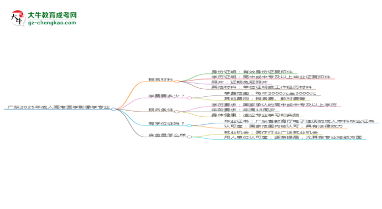 廣東2025年成人高考醫(yī)學(xué)影像學(xué)專業(yè)學(xué)歷能考公嗎？思維導(dǎo)圖