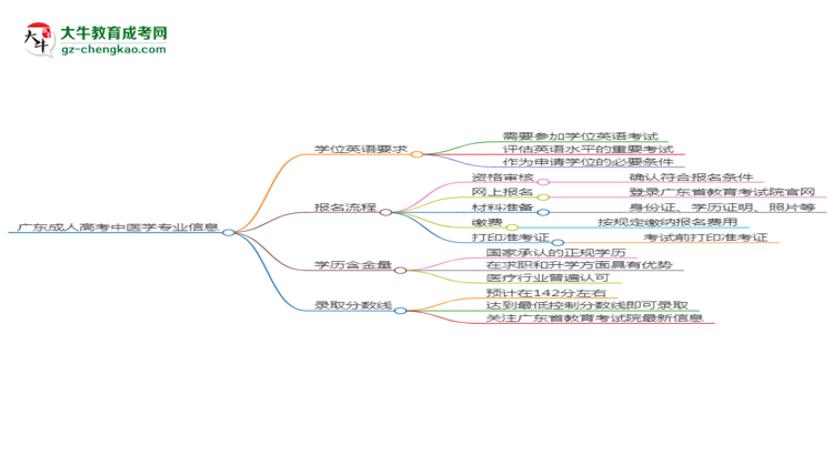 廣東成人高考中醫(yī)學(xué)專業(yè)2025年要考學(xué)位英語嗎？思維導(dǎo)圖