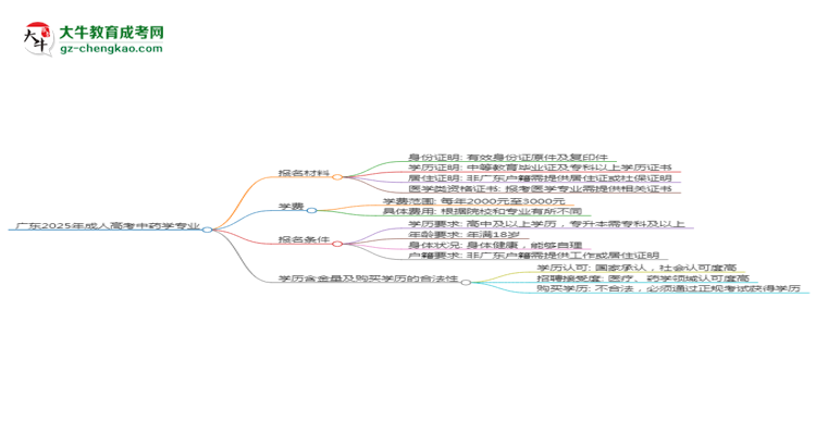 廣東2025年成人高考中藥學(xué)專業(yè)學(xué)歷能考公嗎？思維導(dǎo)圖