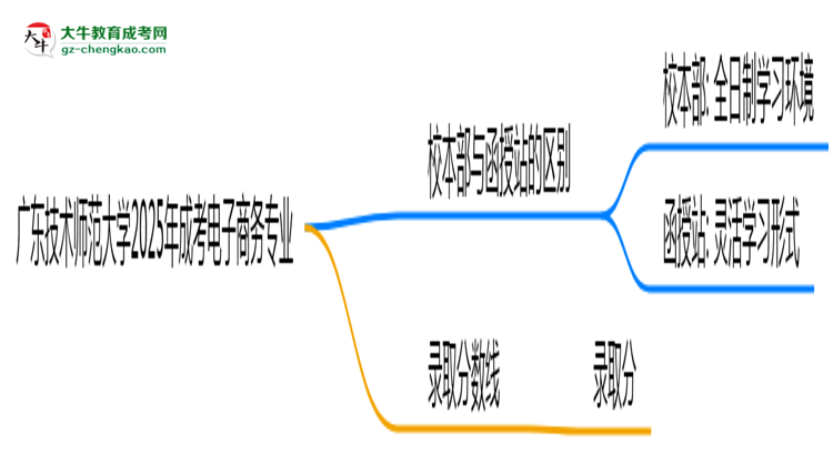 廣東技術(shù)師范大學(xué)2025年成考電子商務(wù)專業(yè)校本部和函授站哪個(gè)更好？思維導(dǎo)圖