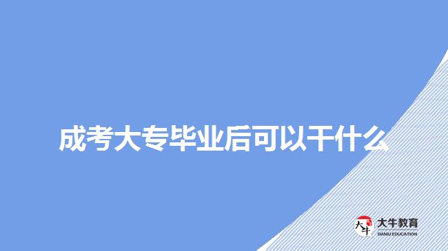 成考大專畢業(yè)后可以干什么