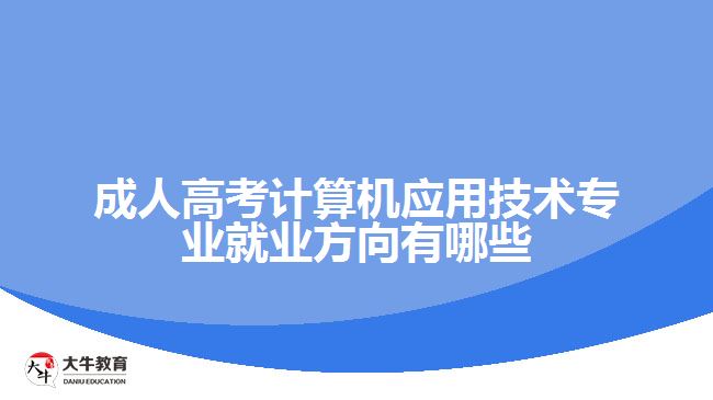 成人高考計算機(jī)應(yīng)用技術(shù)專業(yè)就業(yè)方向有哪些