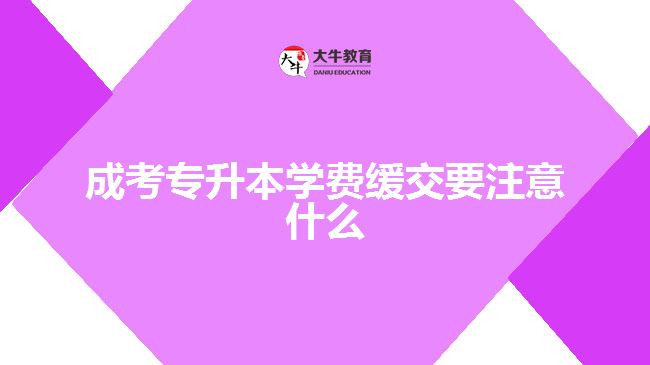 成考專(zhuān)升本學(xué)費(fèi)緩交要注意什么