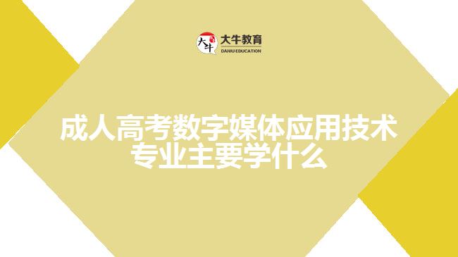 成人高考數(shù)字媒體應用技術專業(yè)主要學什么