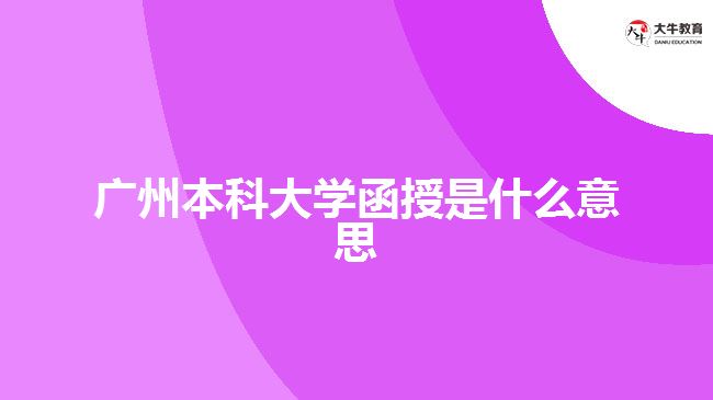 廣州本科大學函授是什么意思