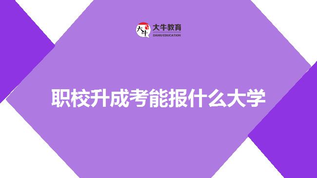 職校升成考能報什么大學(xué)