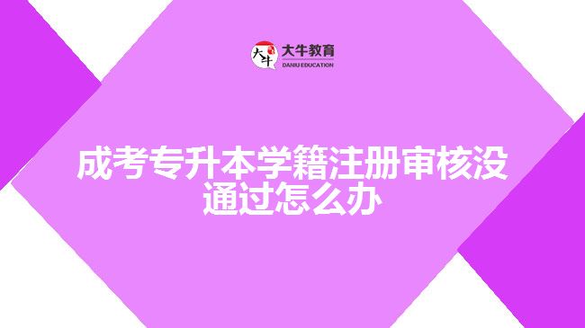 成考專升本學(xué)籍注冊(cè)審核沒(méi)通過(guò)怎么辦