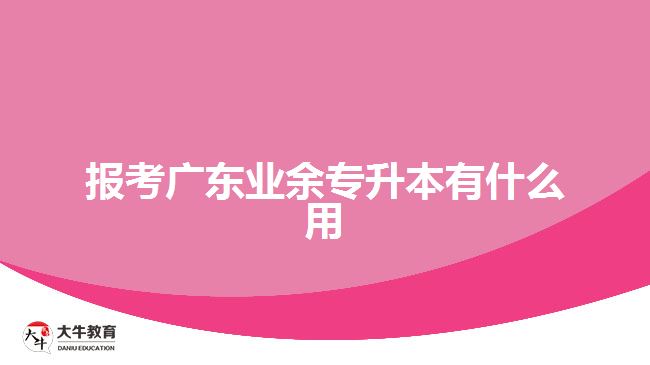 報考廣東業(yè)余專升本有什么用