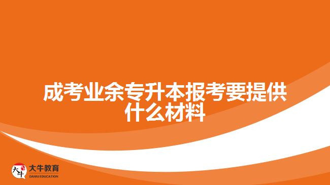 成考業(yè)余專升本報考要提供什么材料