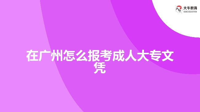 在廣州怎么報(bào)考成人大專文憑