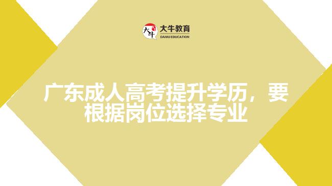 廣東成人高考提升學(xué)歷，要根據(jù)崗位選擇專業(yè)