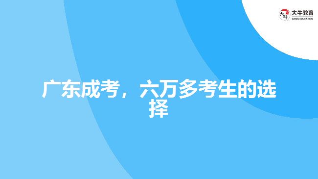 廣東成考，六萬多考生的選擇