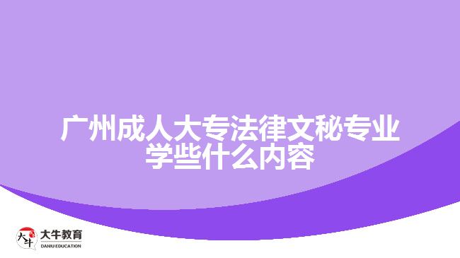 廣州成人大專法律文秘專業(yè)學些什么內容