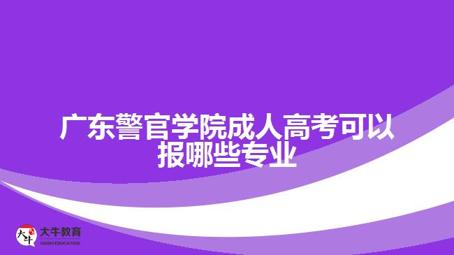 廣東警官學(xué)院成人高考可以報哪些專業(yè)