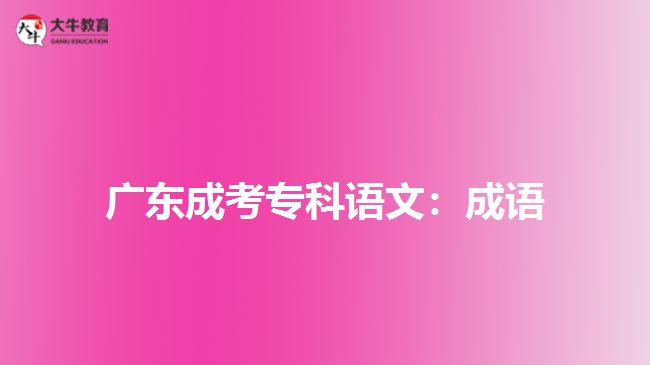 廣東成考?？普Z文：成語