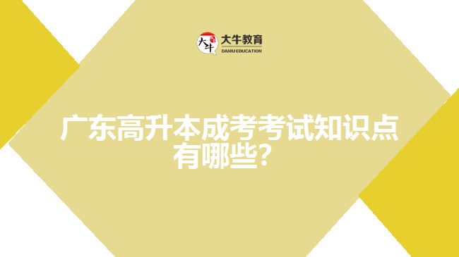 廣東高升本成考考試知識點有哪些？