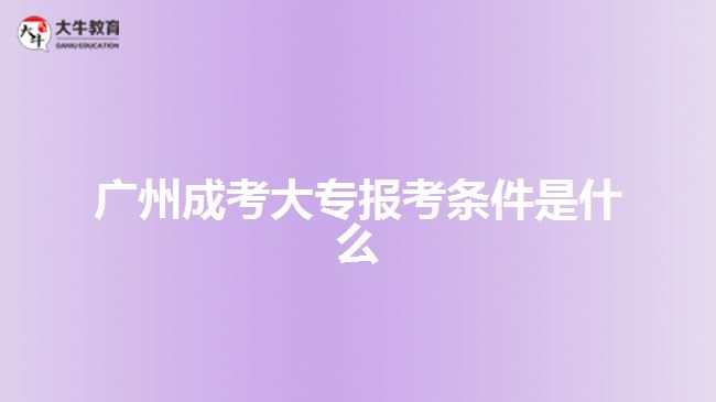 廣州成考大專報(bào)考條件是什么