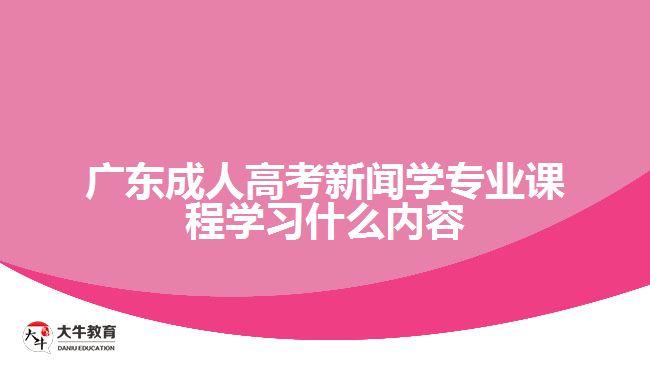 廣東成人高考新聞學(xué)專業(yè)課程學(xué)習(xí)什么內(nèi)容